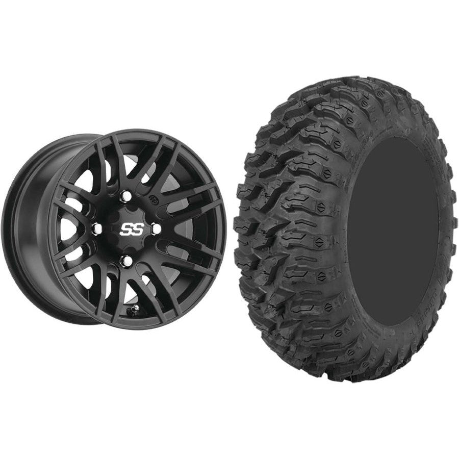 Set of 2 Mounted Wheel and Tire Kit Wheel: 14x7 4+3 4/156 Tire: 26x9-14 8 Ply