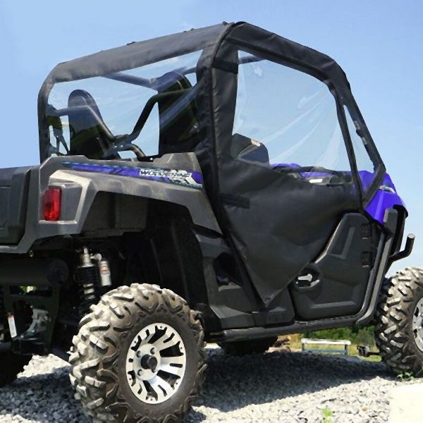 Falcon Ridge Black Canvas Soft Roll-Away Doors And Cold Rated Rear Window For Yamaha Wolverine 2016-2018