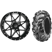 Set of 2 Mounted Wheel and Tire Kit Wheel: 14x7 2+5 4/110 Tire: 28x11-14 6 Ply