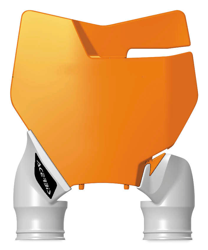 Acerbis Orange/White Raptor Front Number Plate for KTM - 2527425321