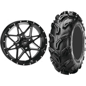 Set of 2 Mounted Wheel and Tire Kit Wheel: 14x7 2+5 4/110 Tire: 27x10-14 6 Ply