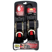 ERICKSON RETRACTABLE RATCHETING TIE DOWN STRAPS - 1 X 6FT