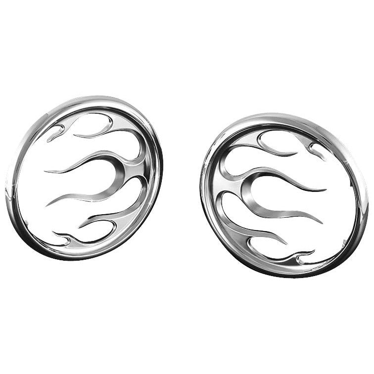 New Harley FLHTK Ultra Limited 2010-2013Flame Speaker Grills Chrome by Kuryakyn