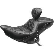 Mustang One Piece Seat And Backrest Black/White For Indian Chief Roadmaster 2015-2021