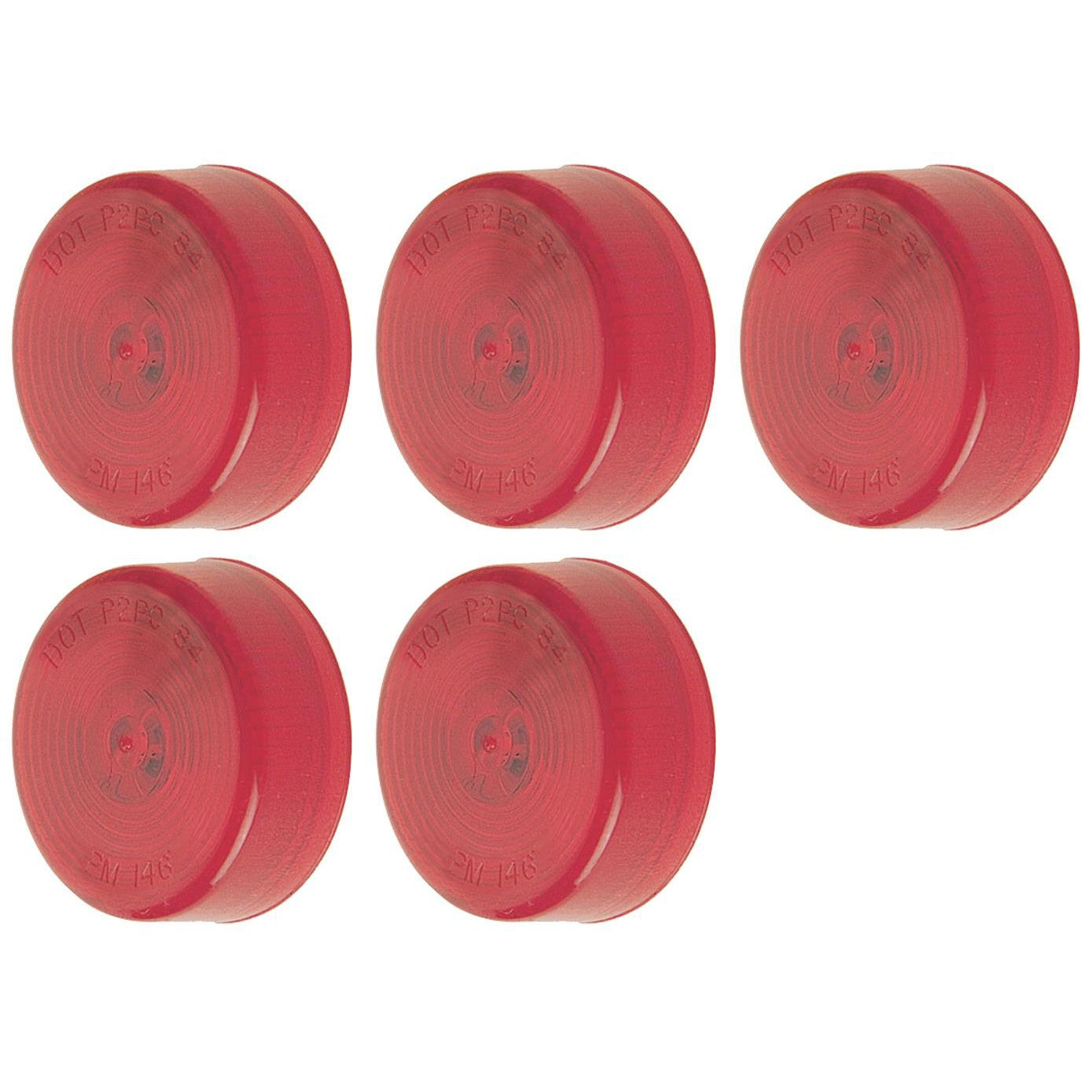 Set of 5 2 Inch Sealed Light Red