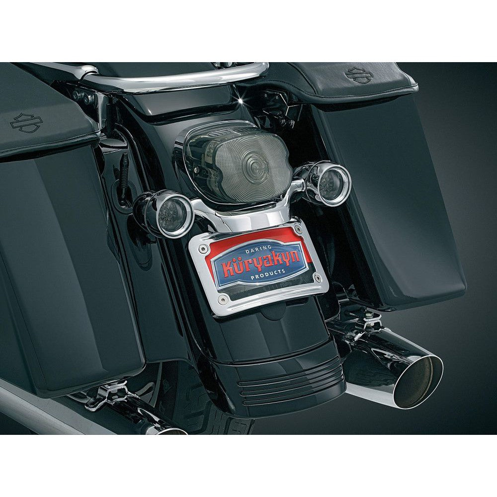 Kuryakyn Curved License Plate Frames for V-Twin Chrome