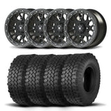 Juego de cuatro ruedas Bullite Rider de 14" grises y neumáticos Kenda K576A Kongur [30x10R-14]