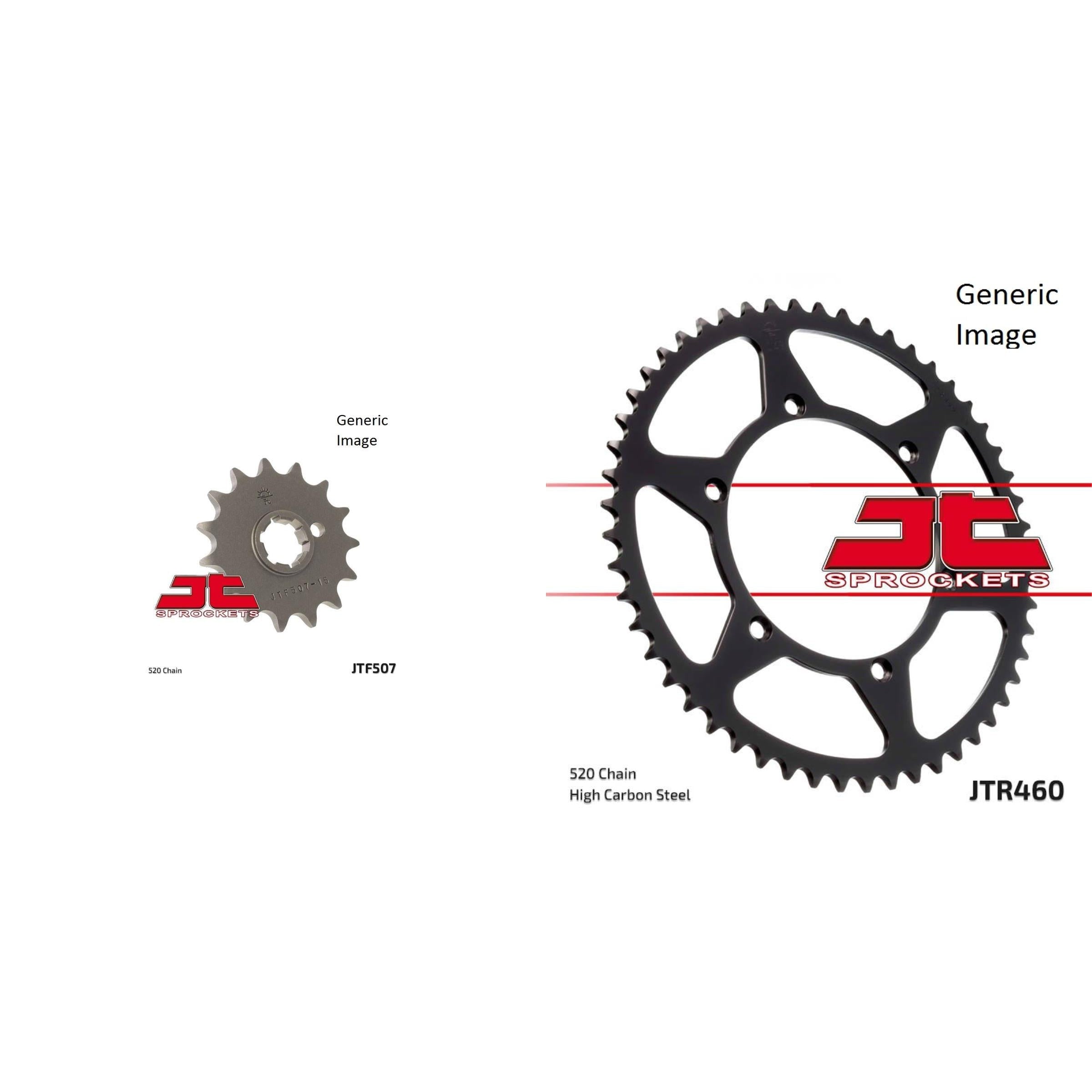 JT SPROCKETS Front and Rear Steel Sprocket Kit for OffRoad KAWASAKI KX250D 1986