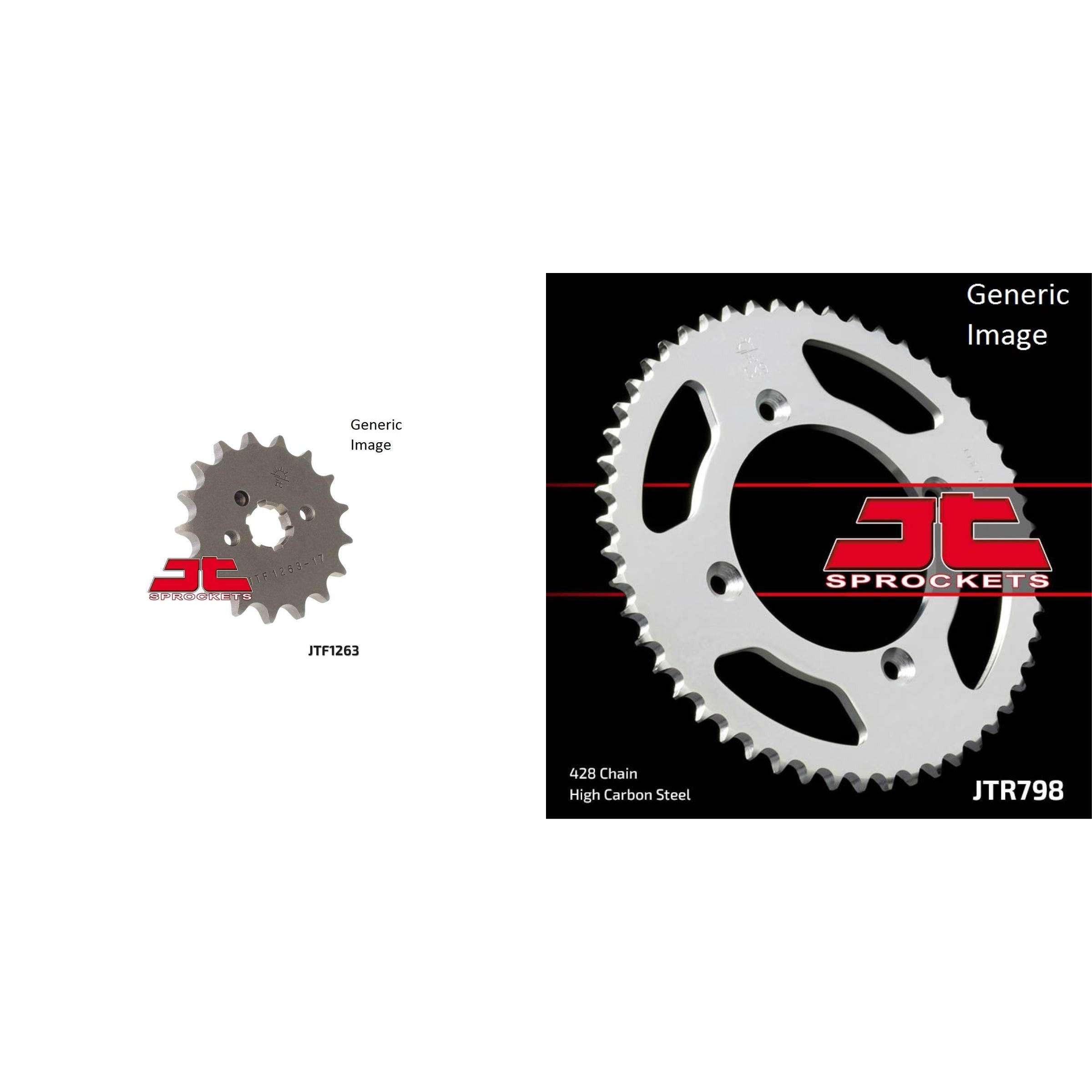 JT SPROCKETS Front and Rear Steel Sprocket Kit for OffRoad SUZUKI RM80 1989-2001