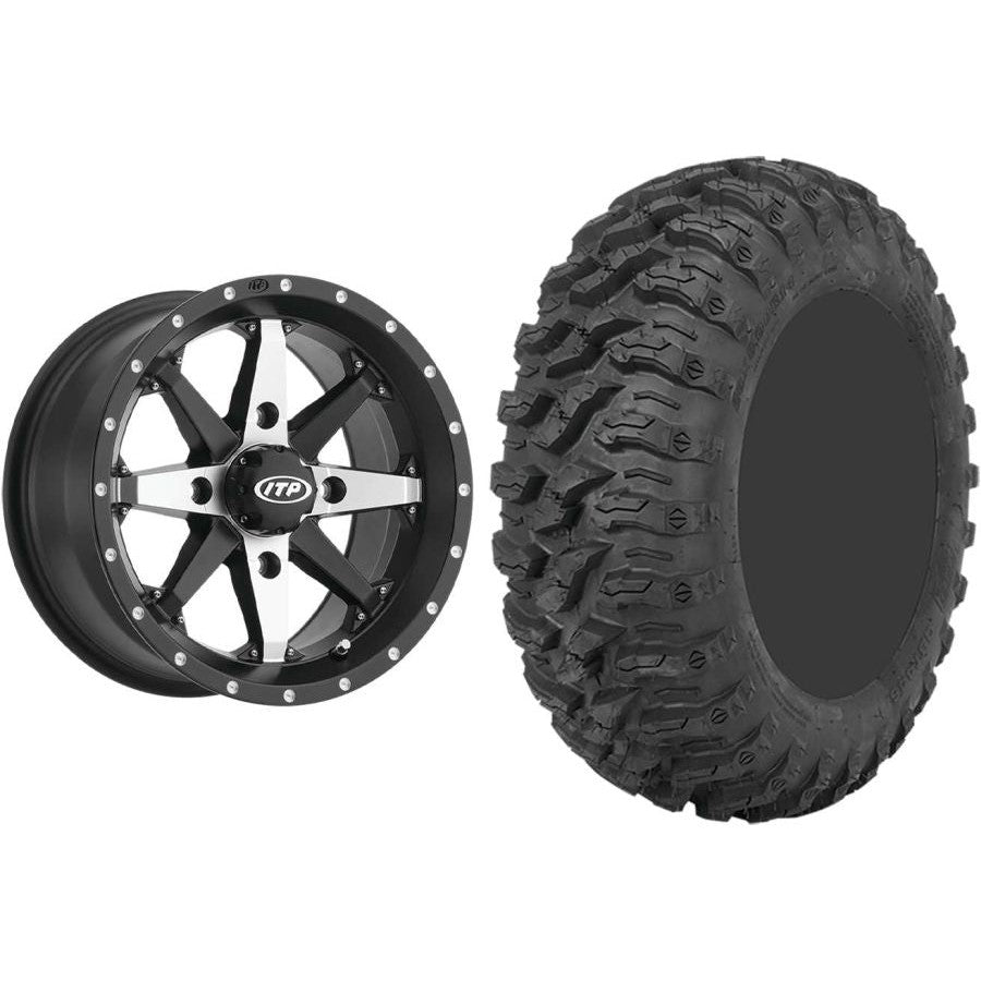 Set of 2 Mounted Wheel and Tire Kit Wheel: 14x7 5+2 4/137 Tire: 27x11-14 8 Ply
