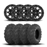 ITP Hurricane 12" Matte Black Wheels And Mud Lite Tires [30x10-12]