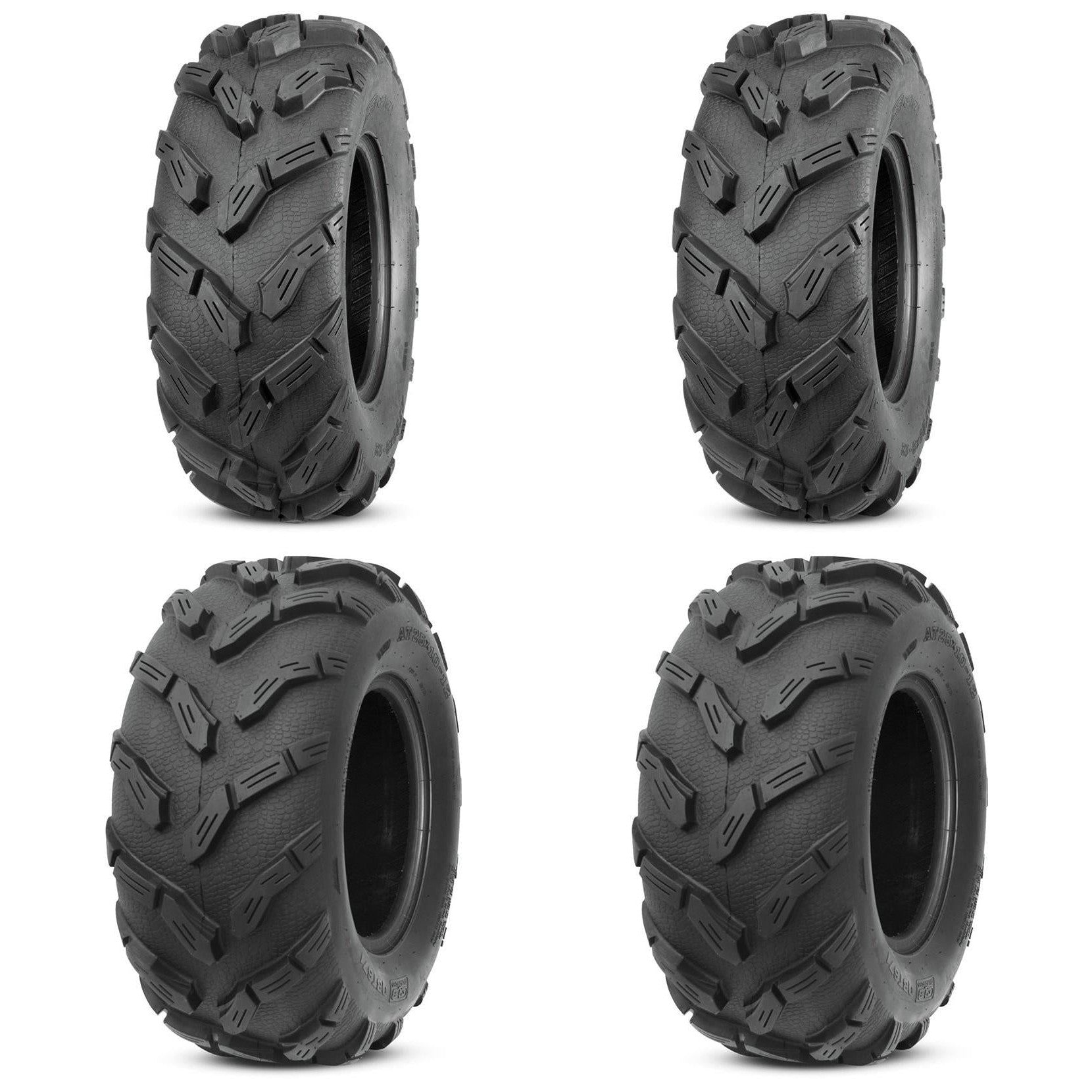 Set of 4 ATV QUADBOSS Tires (QBT671 25x8-12 Front, 25x10-12 Rear)
