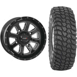 Set of 2 Mounted Wheel and Tire Kit Wheel: 14x7 4+3 4/156 Tire: 30x10-14 8 Ply
