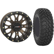 Set of 2 Mounted Wheel and Tire Kit Wheel: 14x7 5+2 4/156 Tire: 28x10-14 8 Ply