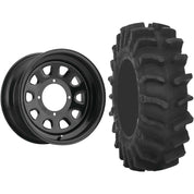 Set of 2 Mounted Wheel and Tire Kit Wheel: 14x7 5+2 4/110 Tire: 28x9.5-14 8 Ply