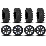 System 3 ST-4 Aluminum Gloss Black/Blue 20" Wheels And XM310 Extreme Mud Tires [35x9-20]