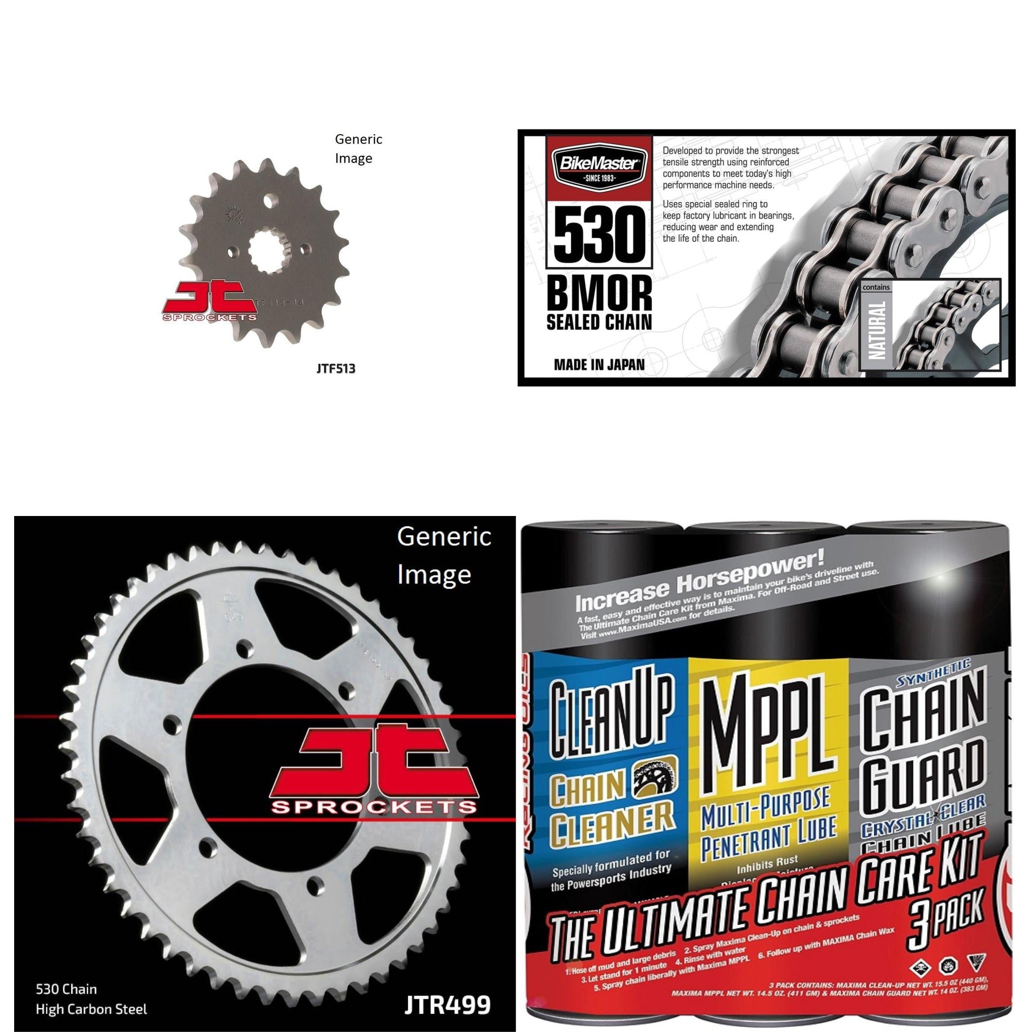 530 BMOR Chain Natural w/ Wax,Front & Rear Sprocket Kit TL1000R 1998-2003 For Su