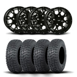 ITP Hurricane 14" Black Wheels And Terra Hook Tires [30x10-14]