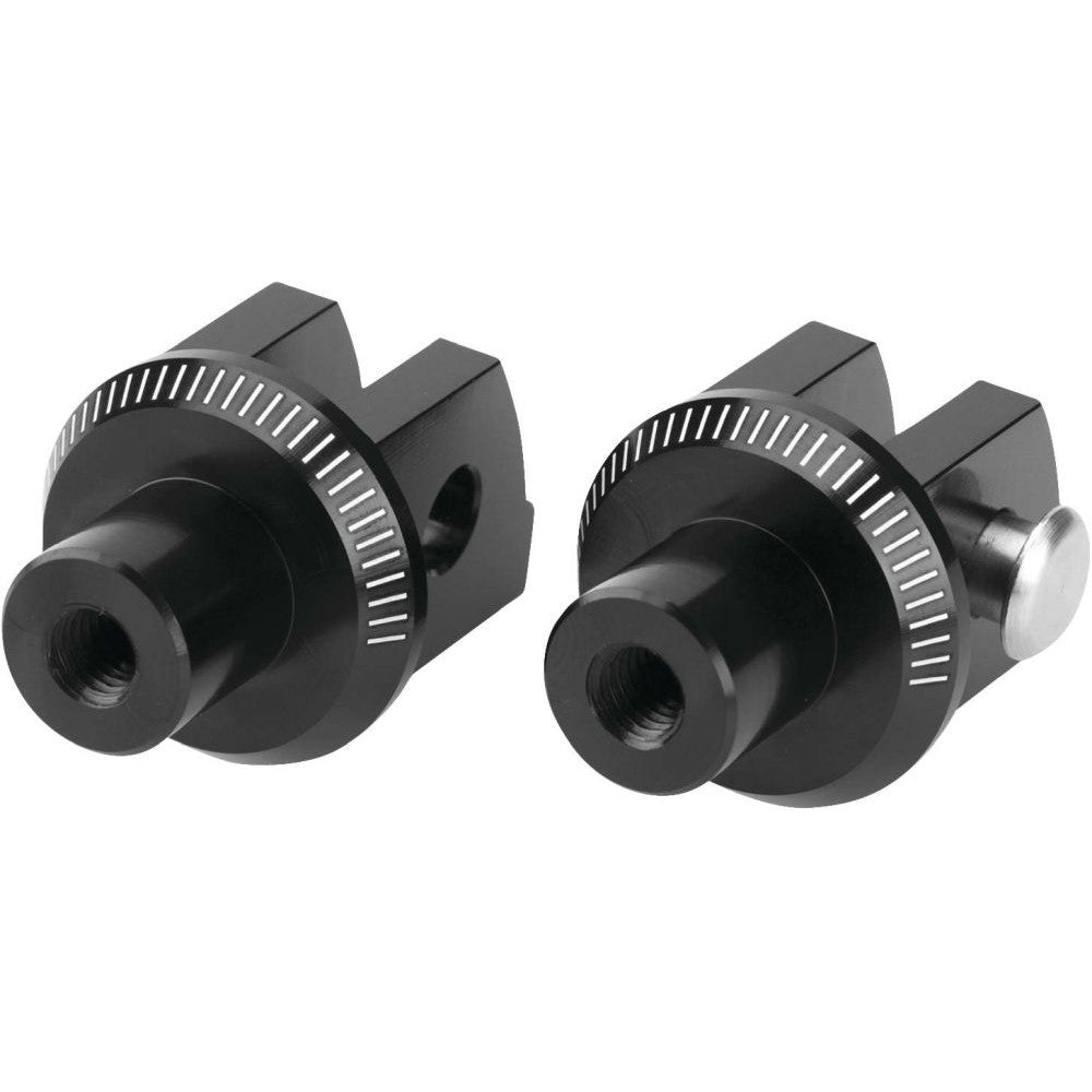 Puig Adventure Footpeg Adaptors Black Front - 6456N