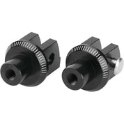 Puig Adventure Footpeg Adaptors Black Front - 6456N