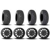 System 3 ST-5 Aluminum Matte Black 15" Wheels And SS360 Sand/Snow Tires [32x10-15] ,[32x12-15]