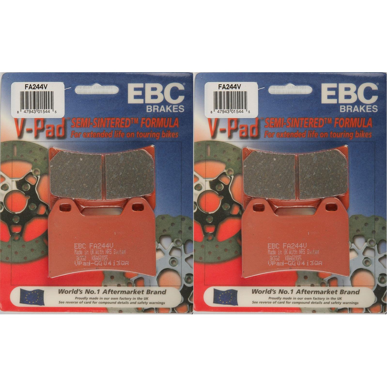 EBC Brake Pad Front Kit FA244V for Ducati 750 ie Super Sport 2000-2002
