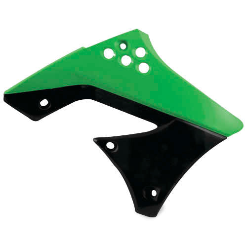 Acerbis Original Green/Black 09-12 Radiator Shrouds for Kawasaki - 2141721089