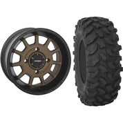 Set of 2 Mounted Wheel and Tire Kit Wheel: 15x7 5+2 4/137 Tire: 32x10-15 8 Ply