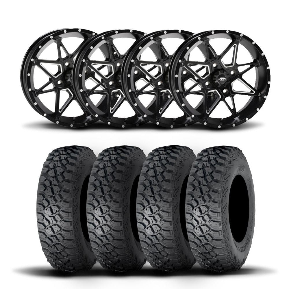 ITP Tornado 15" Matte Black Wheels And Tenacity Tires [32x10R-15]