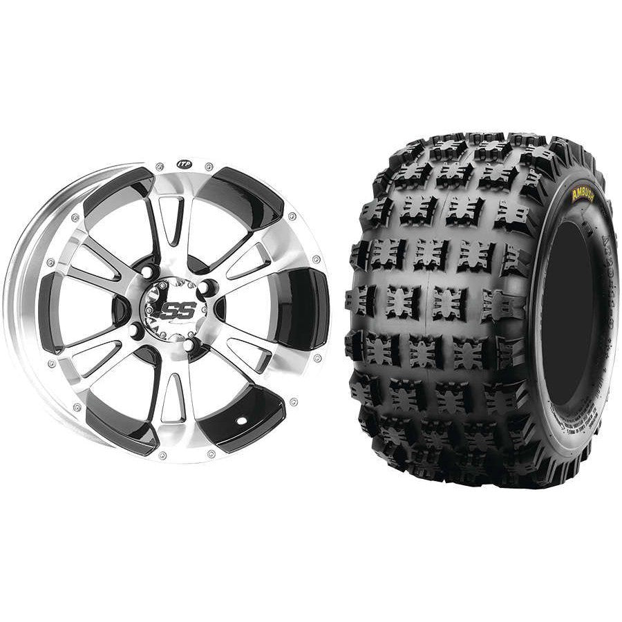 Set of 2 Mounted Wheel and Tire Kit Wheel: 9x8 3+5 4/110 Tire: 20x10-9 4 Ply