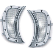 Kuryakyn Mesh Headlight Vent Accents Chrome