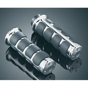 Kuryakyn Chrome Rubber ISO Hand Handlebar Grips Harley Touring Softail Dyna TBW