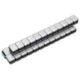 Pesas para ruedas de acero plateado Motion Pro de 18 oz, caja de 144 x 1/8 oz, 08-0552