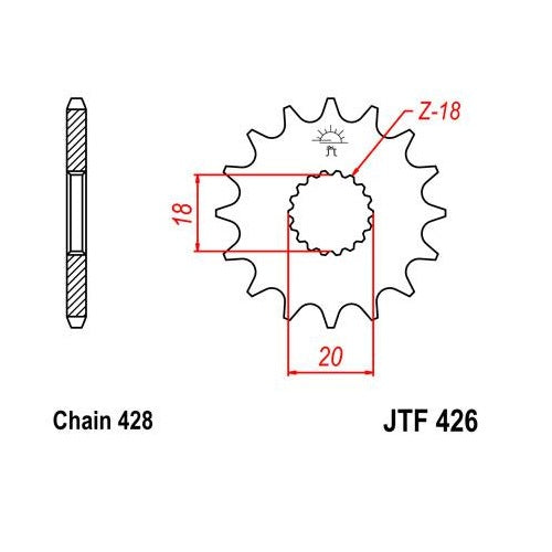 Steel Front Sprocket 13T for Street SUZUKI GN125E 1991-1997