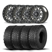 Set of Four Bullite Rider Wheels 14" Gray And Kenda K576A Kongur Tires [30x10R-14]