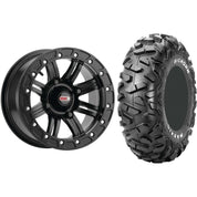 Set of 2 Mounted Wheel and Tire Kit Wheel: 14x10 5+5 4/136 Tire: 30x15-14 4 Ply