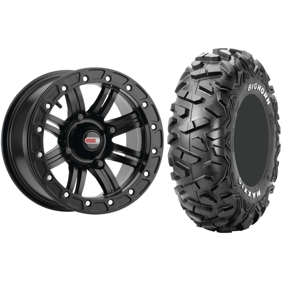 Set of 2 Mounted Wheel and Tire Kit Wheel: 14x10 5+5 4/136 Tire: 30x15-14 4 Ply