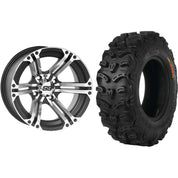 Set of 2 Mounted Wheel and Tire Kit Wheel: 12x7 5+2 4/110 Tire: 26x9-12 8 Ply