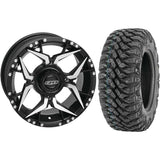 Set of 2 Mounted Wheel and Tire Kit Wheel: 14x7 5+2 4/137 Tire: 27x9-14 8 Ply
