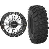 Set of 2 Mounted Wheel and Tire Kit Wheel: 14x7 5+2 4/156 Tire: 28x10-14 8 Ply