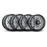 Juego de cuatro ruedas ITP Momentum mecanizadas negras 15x7 4/156 5+2