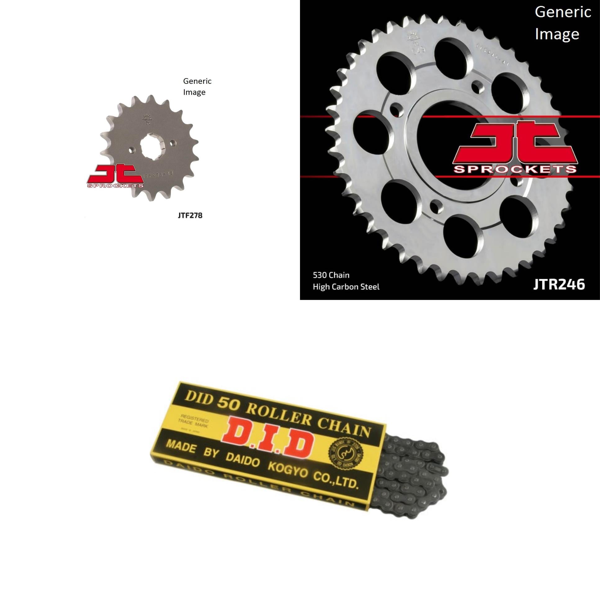 530 Chain Natural, Front & Rear Sprocket Kit for Street HONDA CB400T Hawk 1980