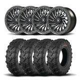 Juego de cuatro ruedas Bullite Blade de 14" grises y neumáticos Kenda K592 Bearclaw EVO [28x9-14]