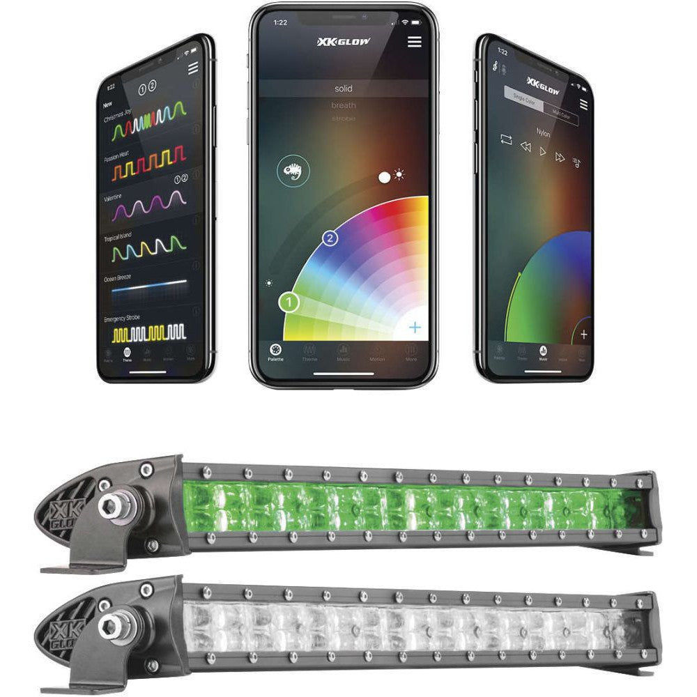 XK Glow App Controlled RGBW LED Light Bar Black 20" - XK-BAR-20