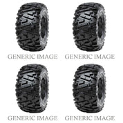 Set of 4 ATV Tires (Power Grip DI2025 Radial 26x8R-14 Front, 26x10R-14 Rear)
