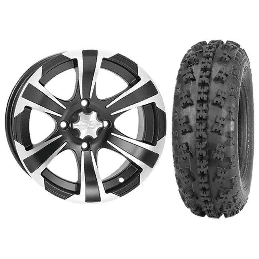 Set of 2 Mounted Wheel and Tire Kit Wheel: 10x5 3+2 4/156 Tire: 21x7-10 4 Ply