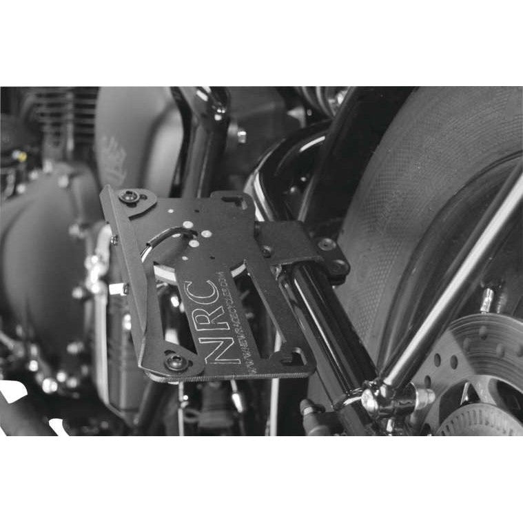 New Rage Cycles Side License Plate Mount Black - BOBBER-SIDE