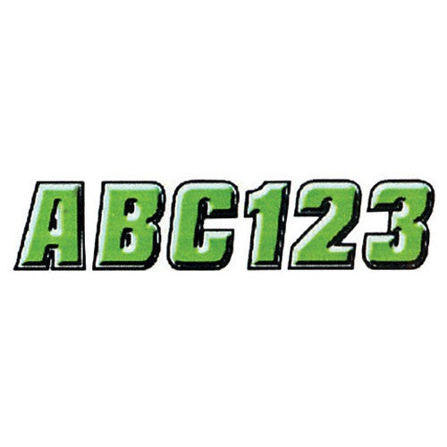 2 LETTER & NUMBER KIT GREEN /BLACK