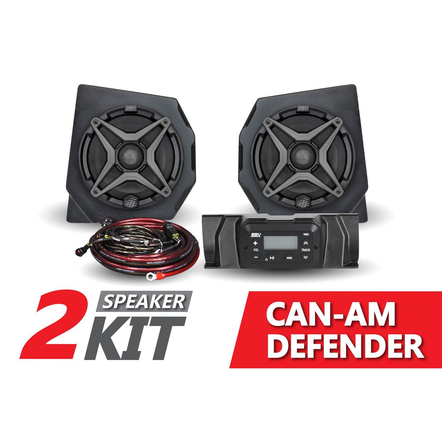 SSV Works 2 Speaker Audio Kit And 4 Speaker Overhead Sound Bar For Can-Am HD10 16-22