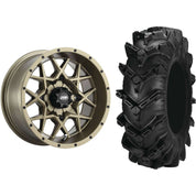 Set of 2 Mounted Wheel and Tire Kit Wheel: 14x7 4+3 4/137 Tire: 30x9-14 6 Ply